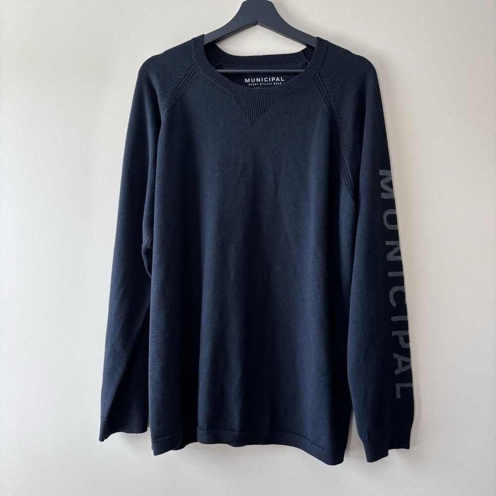 Municipal Men’s Long Sleeve Merino Wool Blend Sweater Size XLarge